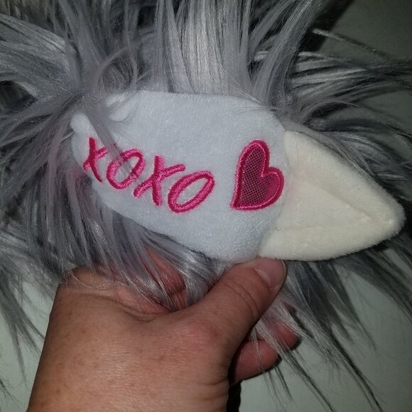 Kellytoy Gray Furry Sloth Plush Valentines Day XOXO Stuffed Animal Toy Gift wTAG - Picture 5 of 15